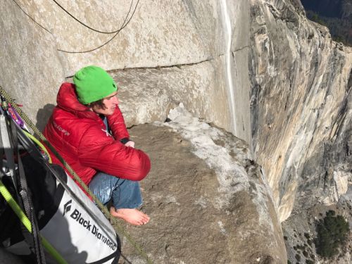 Adam Ondra v Dawn Wall 8. den 4 dlky ped vrkem - foto Pavel Blaek